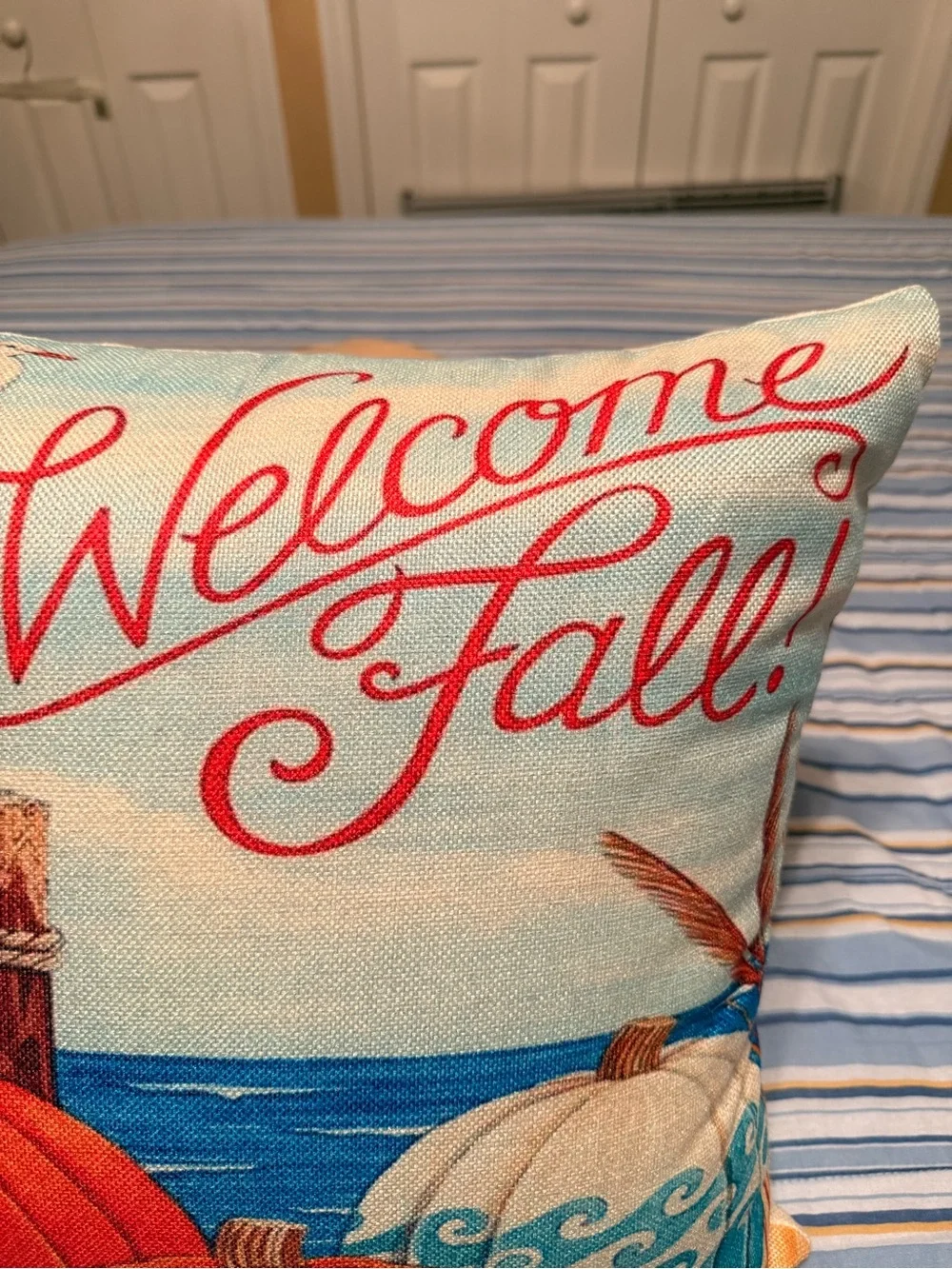 Welcome Fall Decorative Throw Pillow - Multicolor